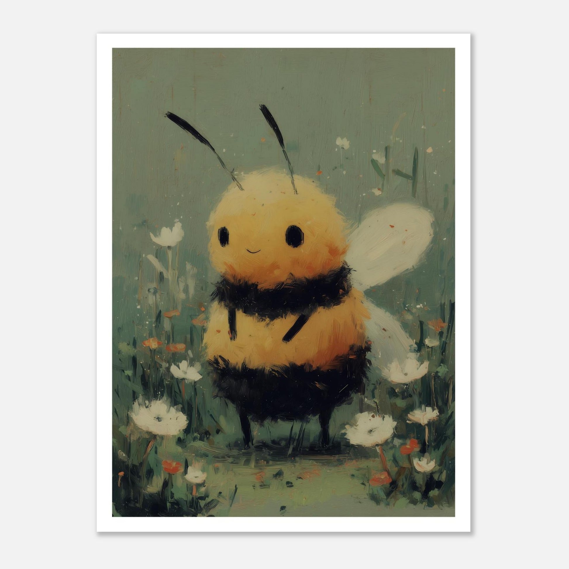 MYSTBIT ART | Smiling Honeybee Art Print Wall Art