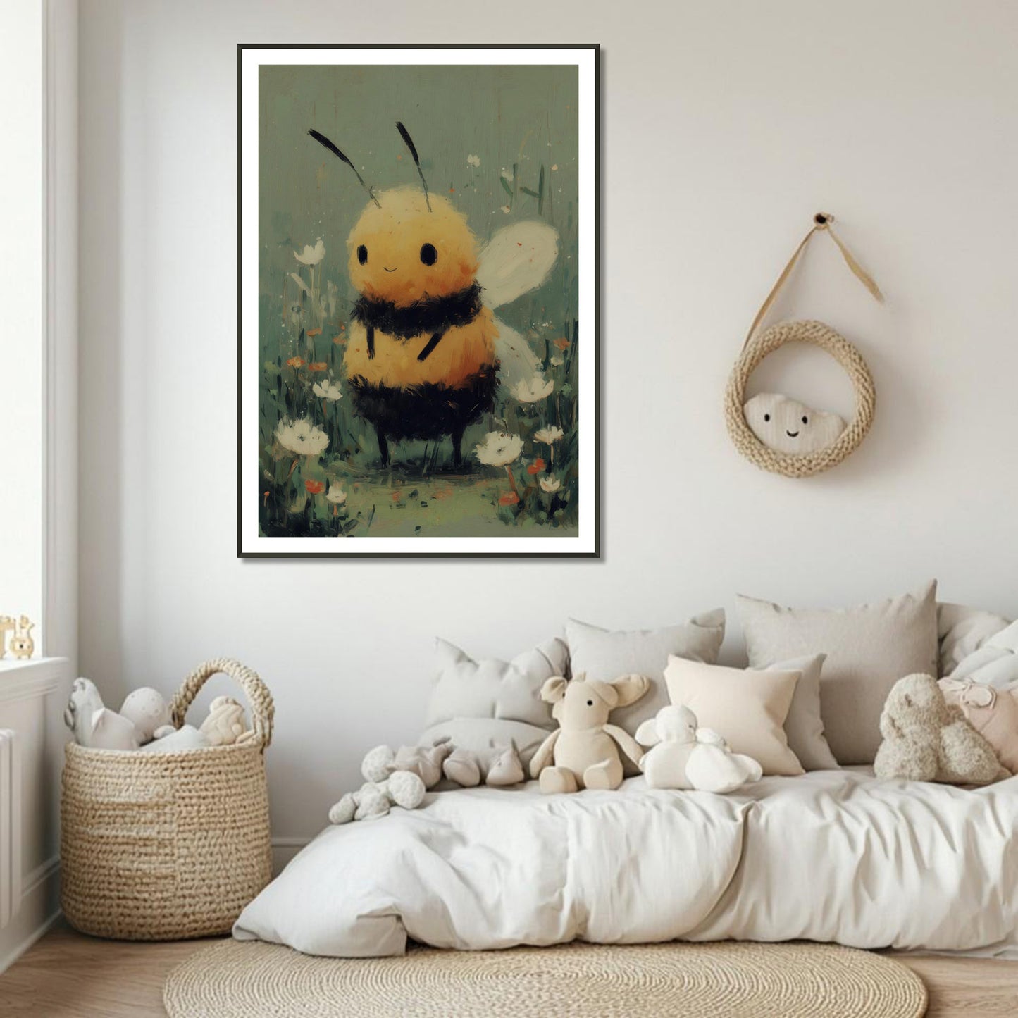 MYSTBIT ART | Smiling Honeybee Art Print Wall Art
