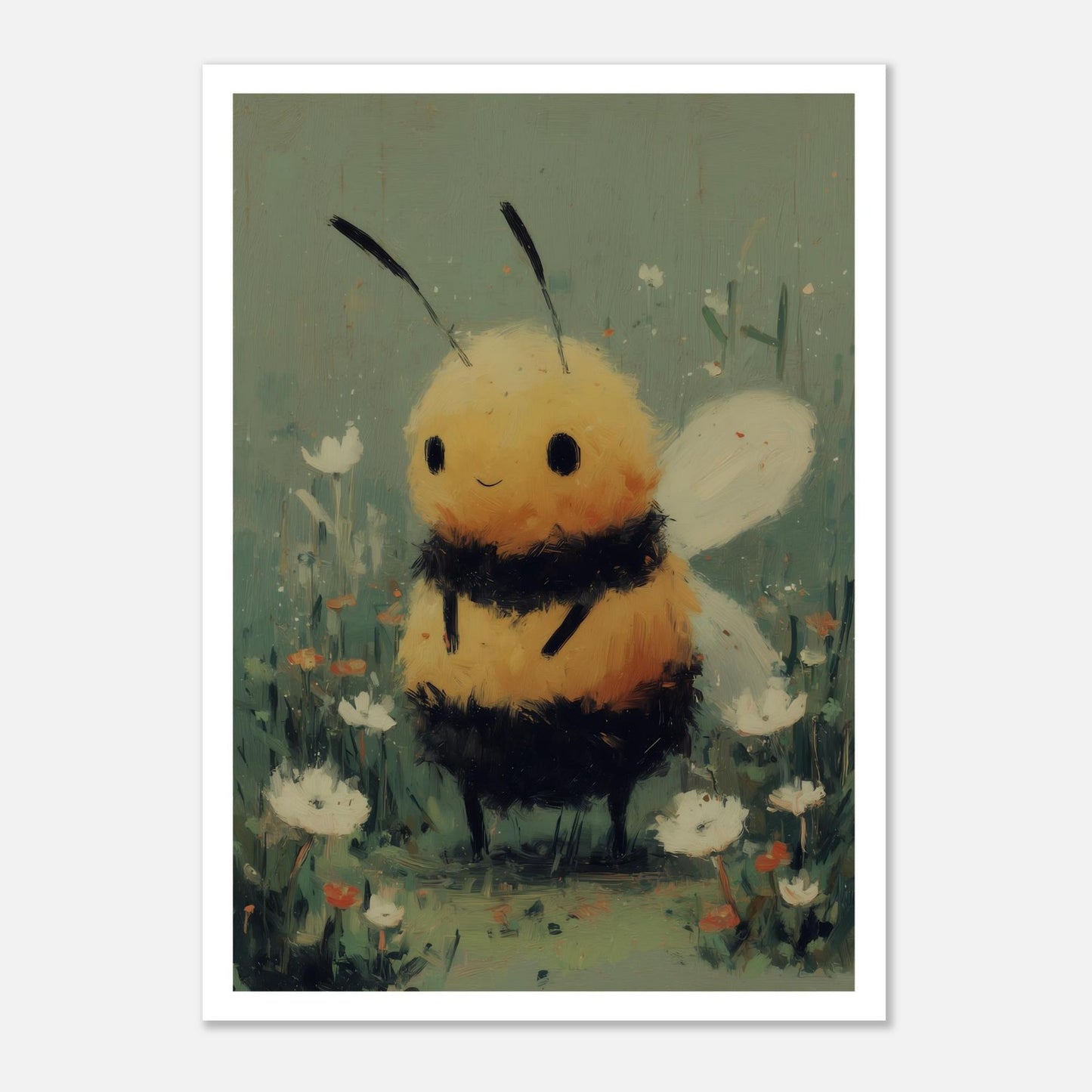 MYSTBIT ART | Smiling Honeybee Art Print Wall Art