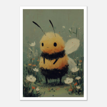 MYSTBIT ART | Smiling Honeybee Art Print Wall Art