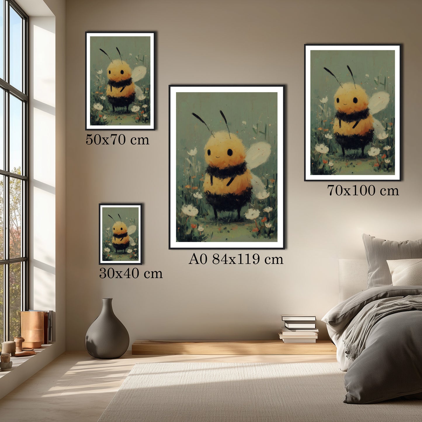 MYSTBIT ART | Smiling Honeybee Art Print Wall Art