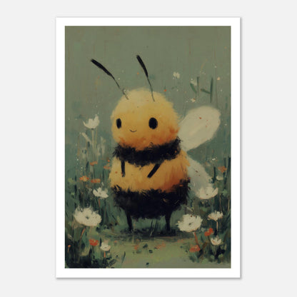 MYSTBIT ART | Smiling Honeybee Art Print Wall Art