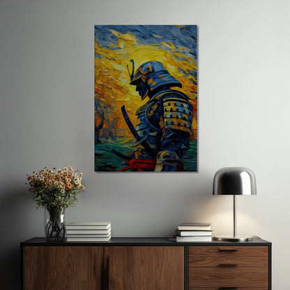 MYSTBIT ART | Sunburst Samurai Canvas Print Wall Art