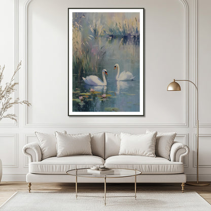 MYSTBIT ART | Swan Serenade Art Print Wall Art