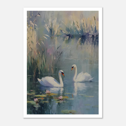 MYSTBIT ART | Swan Serenade Art Print Wall Art