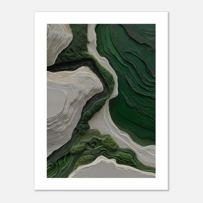 MYSTBIT ART | White & Green No1 Art Print Wall Art