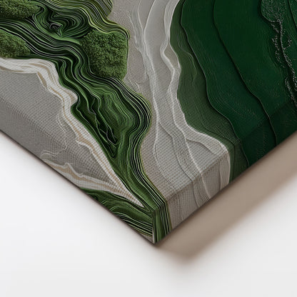 MYSTBIT ART | White & Green No1 Canvas Print Wall Art