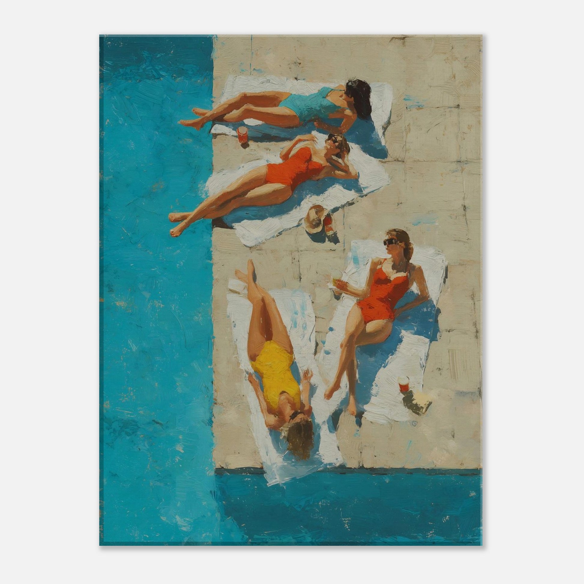 MYSTBIT ART | Vintage Pool Trio Canvas Print Wall Art
