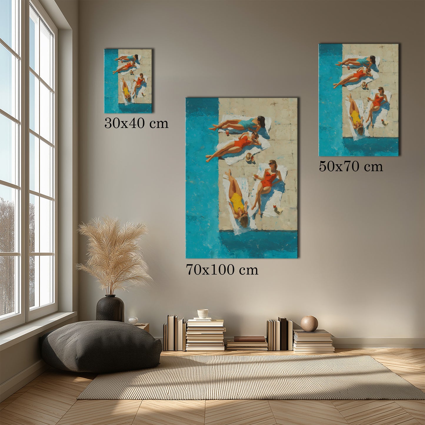 MYSTBIT ART | Vintage Pool Trio Canvas Print Wall Art