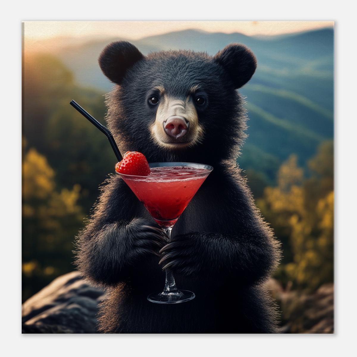 Bear’s Cocktail Hour | Canvas-MystBit Store