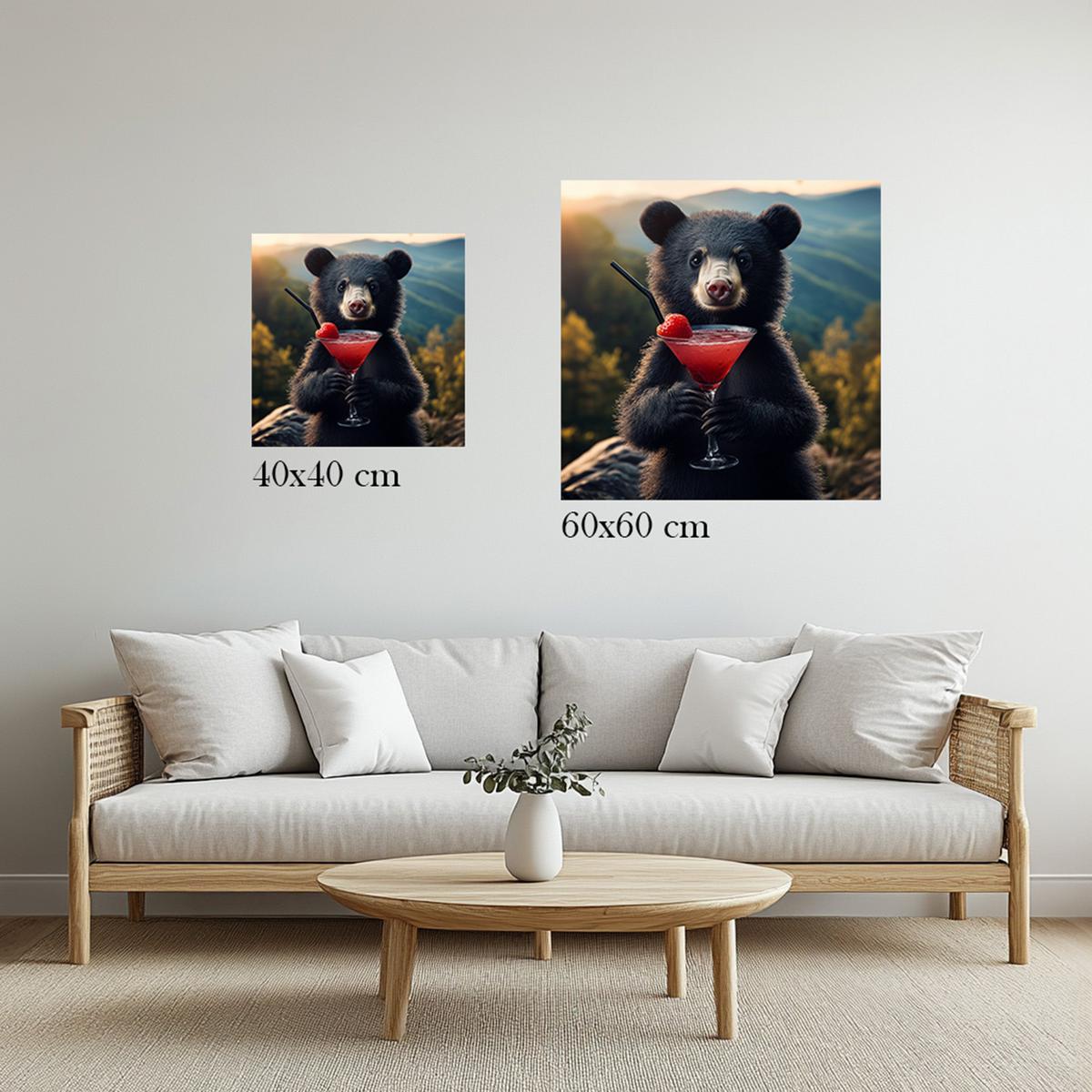 Bear’s Cocktail Hour | Canvas-MystBit Store