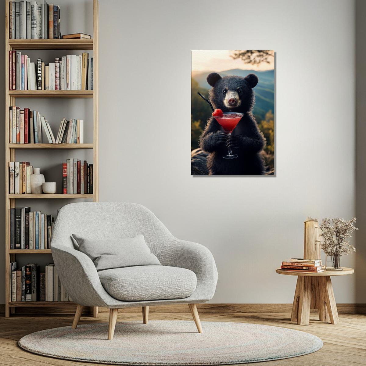 Bear’s Cocktail Hour | Canvas-MystBit Store
