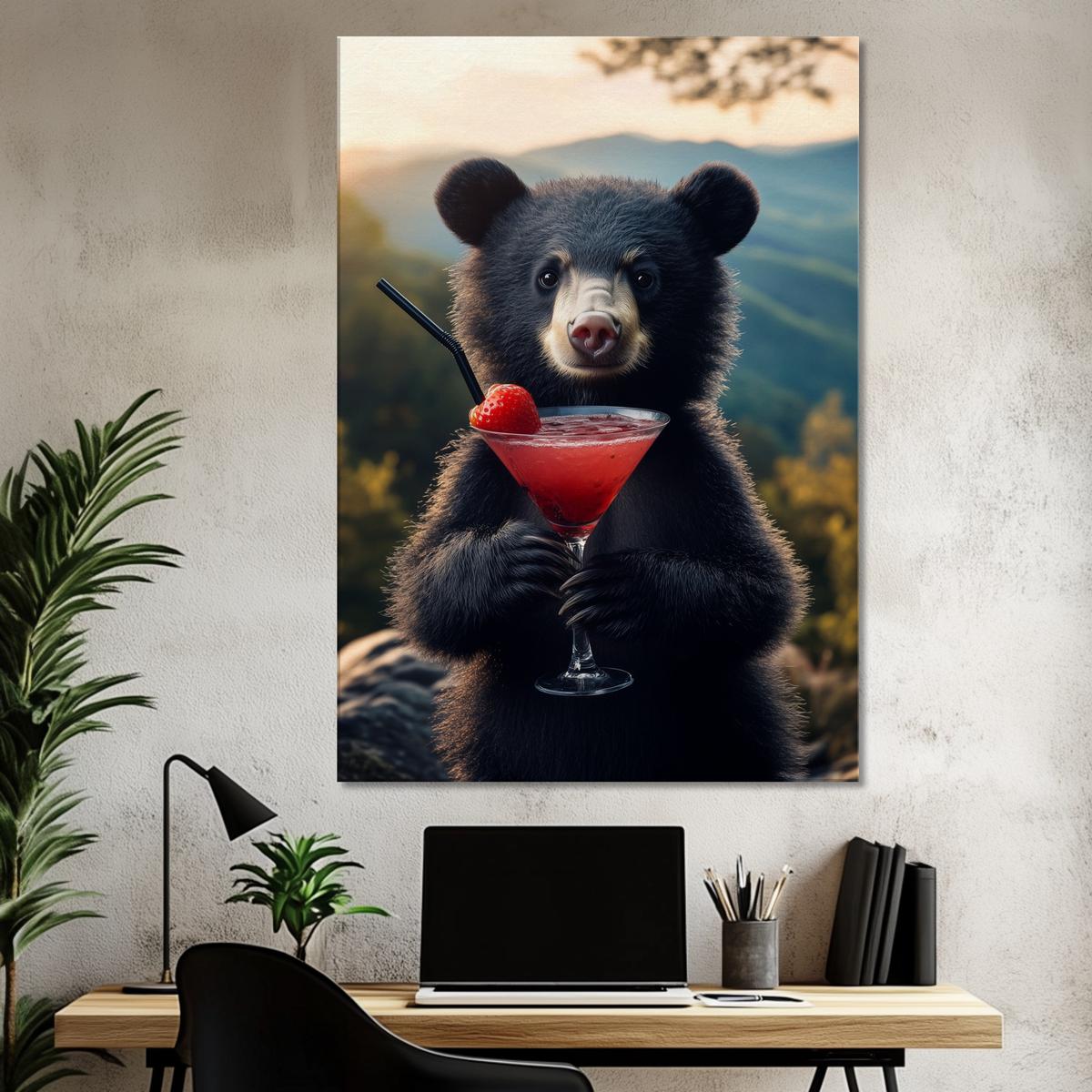Bear’s Cocktail Hour | Canvas-MystBit Store