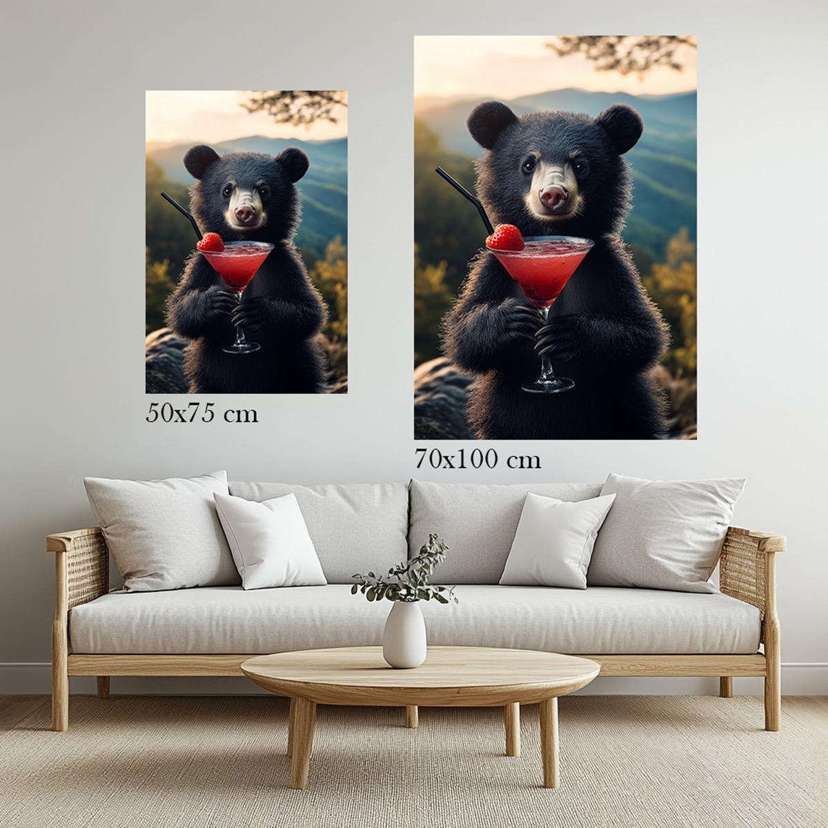 Bear’s Cocktail Hour | Canvas-MystBit Store