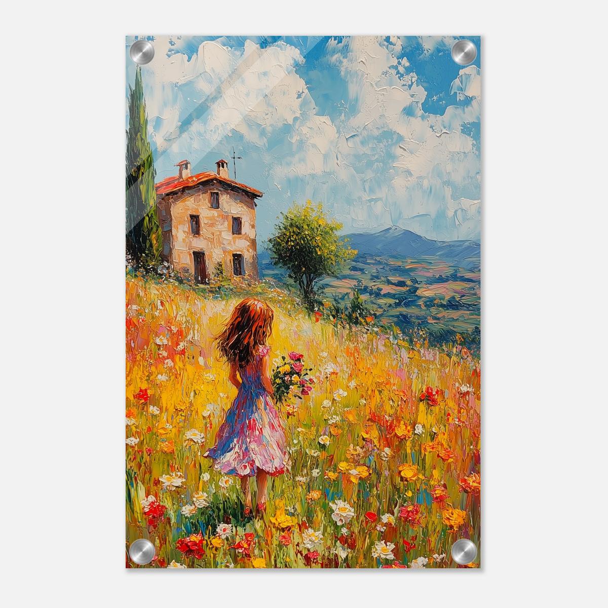 Golden Meadow Stroll | Acrylic Glass-MystBit Store
