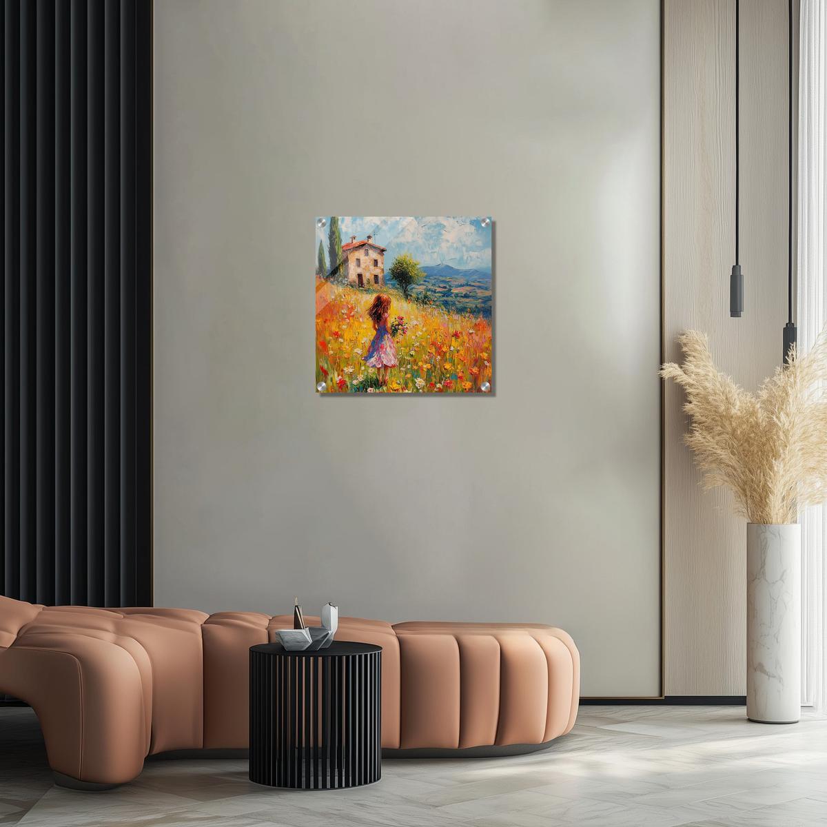 Golden Meadow Stroll | Acrylic Glass-MystBit Store