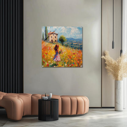 Golden Meadow Stroll | Acrylic Glass-MystBit Store