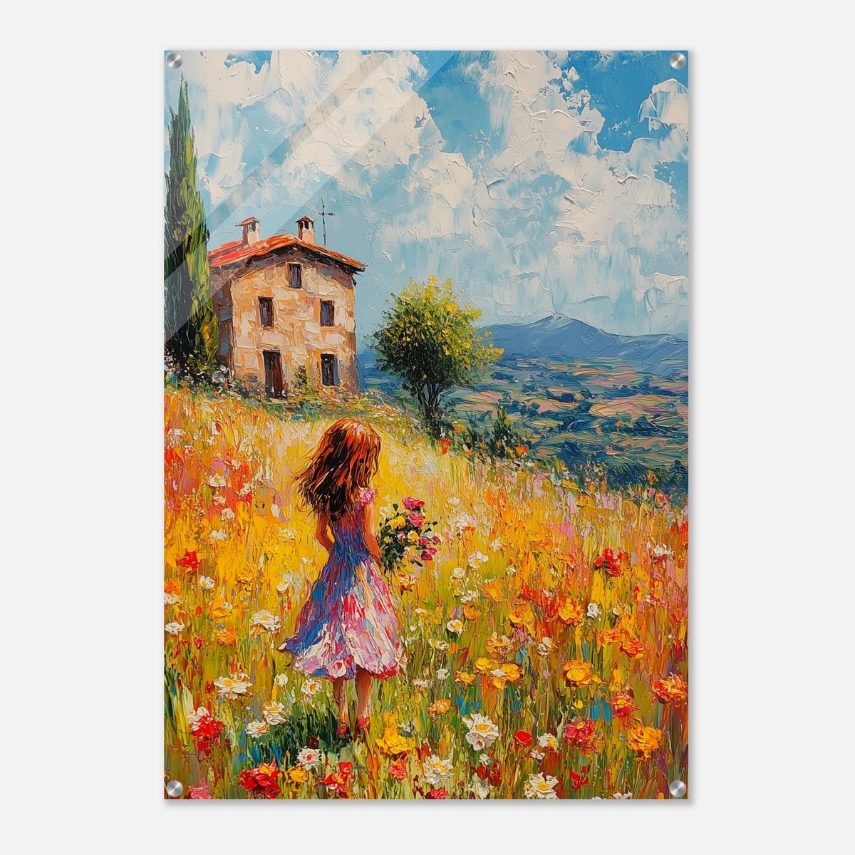 Golden Meadow Stroll | Acrylic Glass-MystBit Store