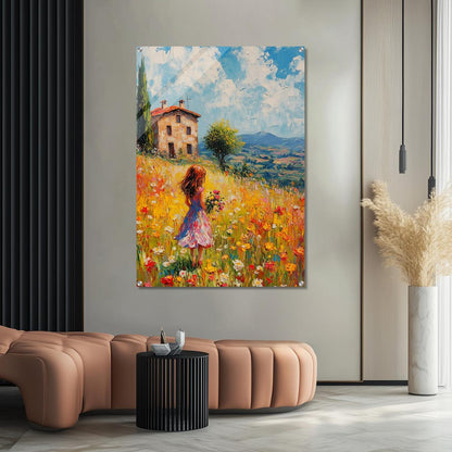 Golden Meadow Stroll | Acrylic Glass-MystBit Store