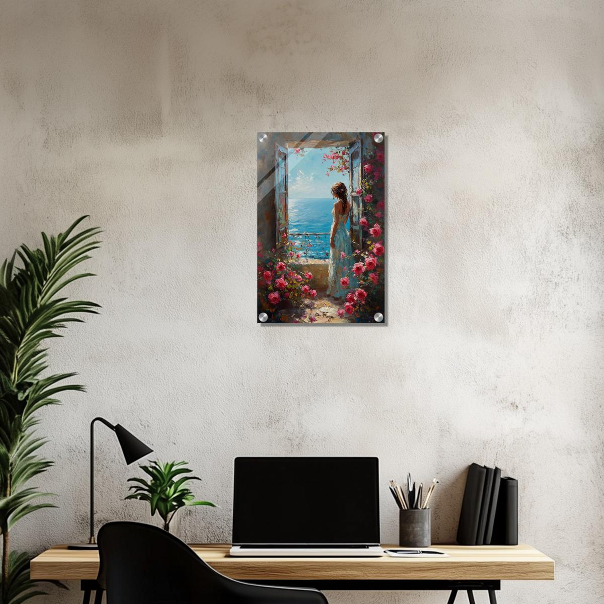 Seaside Rose Dreams | Acrylic Glass-MystBit Store