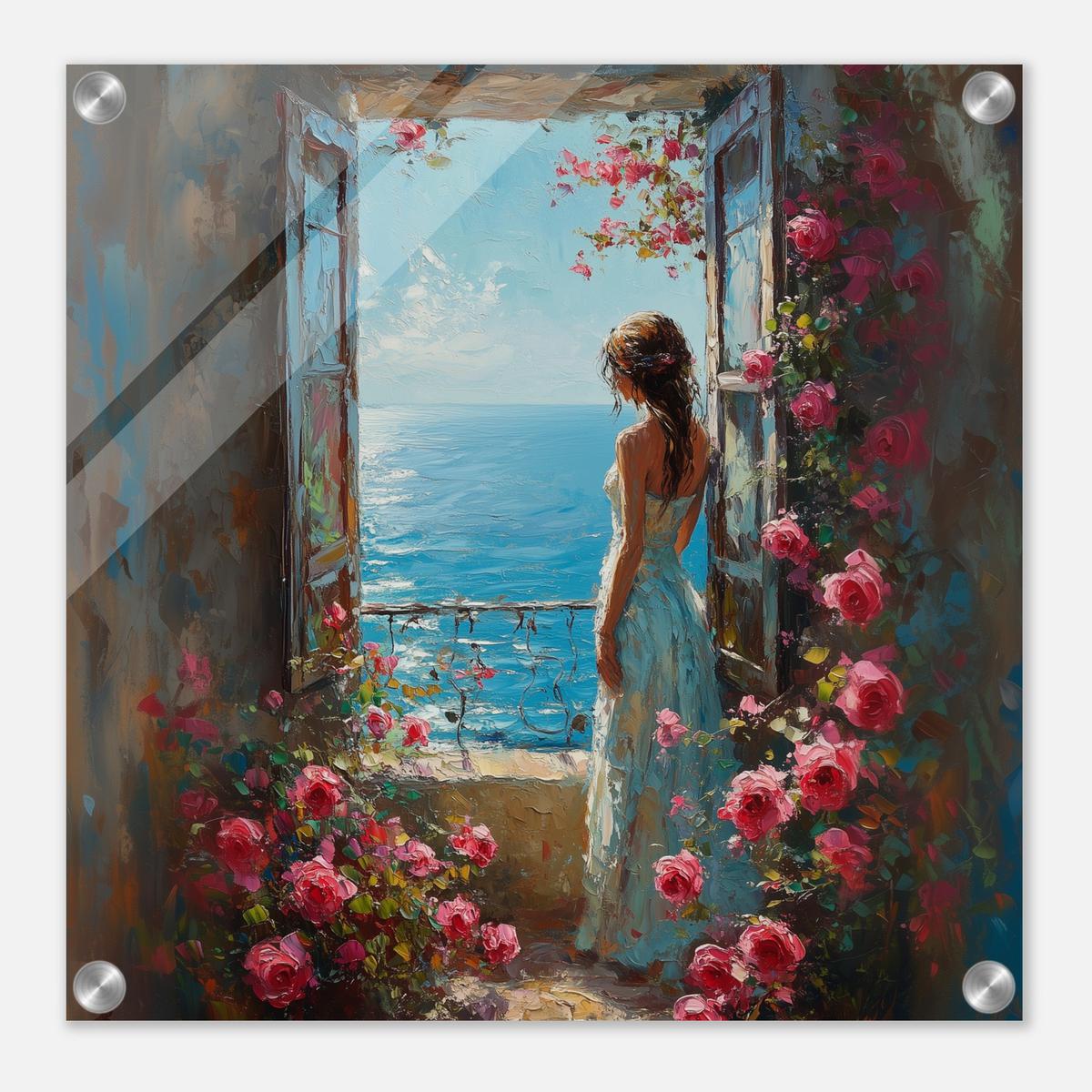 Seaside Rose Dreams | Acrylic Glass-MystBit Store