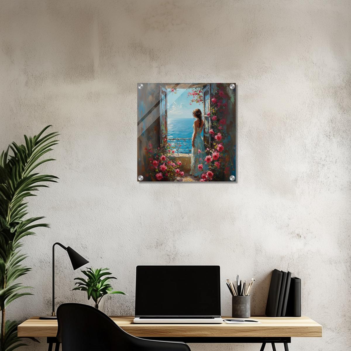 Seaside Rose Dreams | Acrylic Glass-MystBit Store