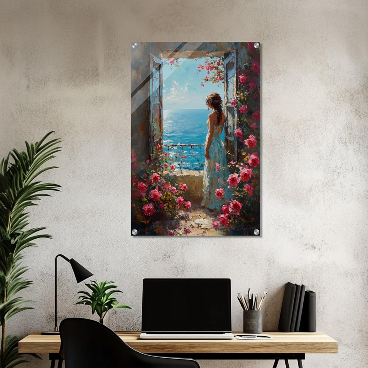 Seaside Rose Dreams | Acrylic Glass-MystBit Store