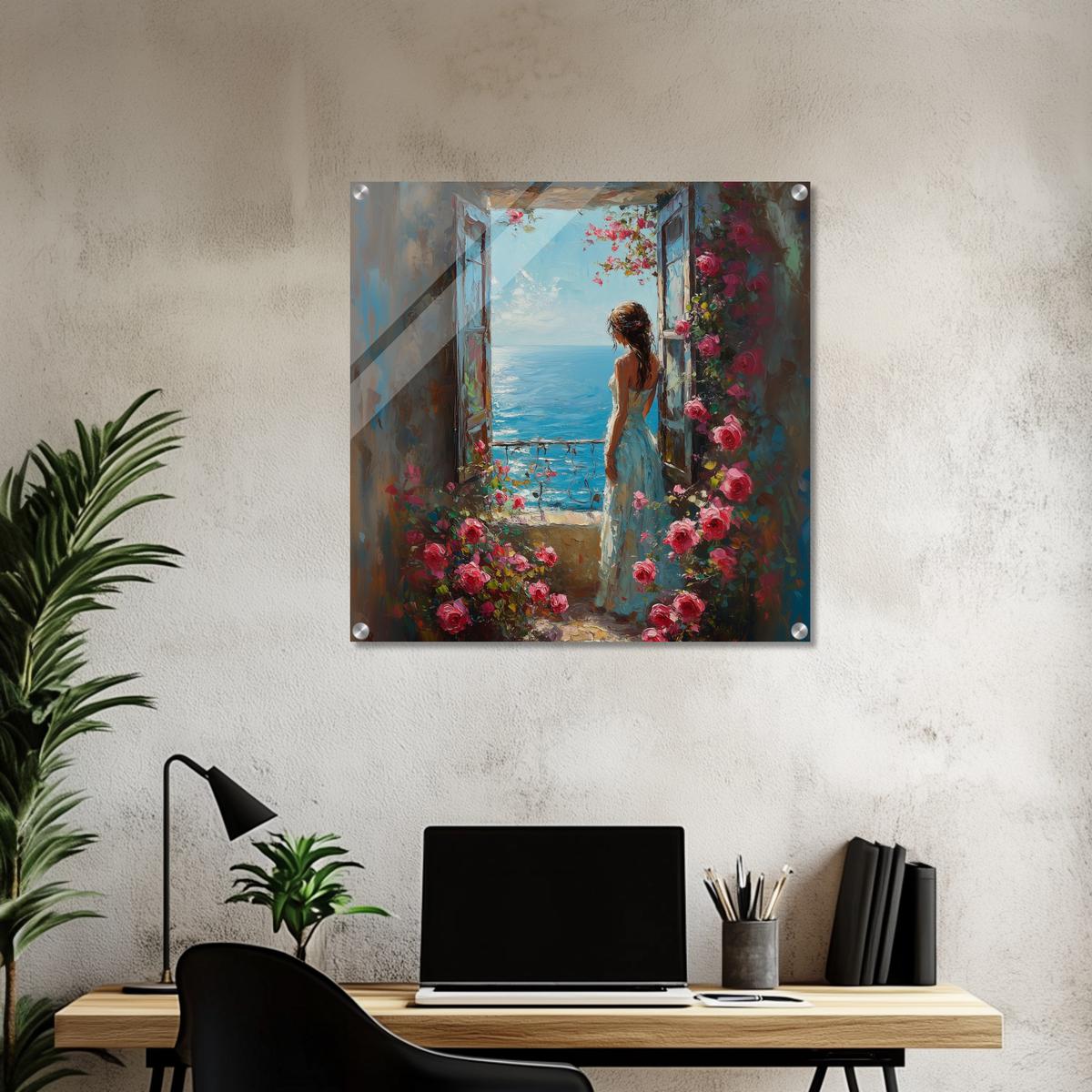 Seaside Rose Dreams | Acrylic Glass-MystBit Store