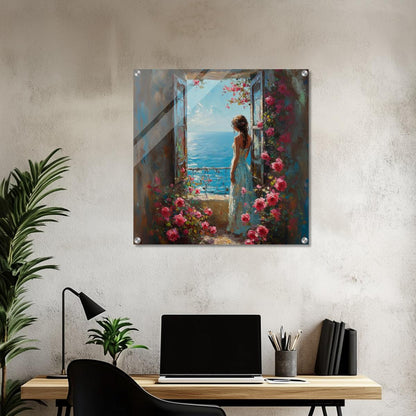 Seaside Rose Dreams | Acrylic Glass-MystBit Store