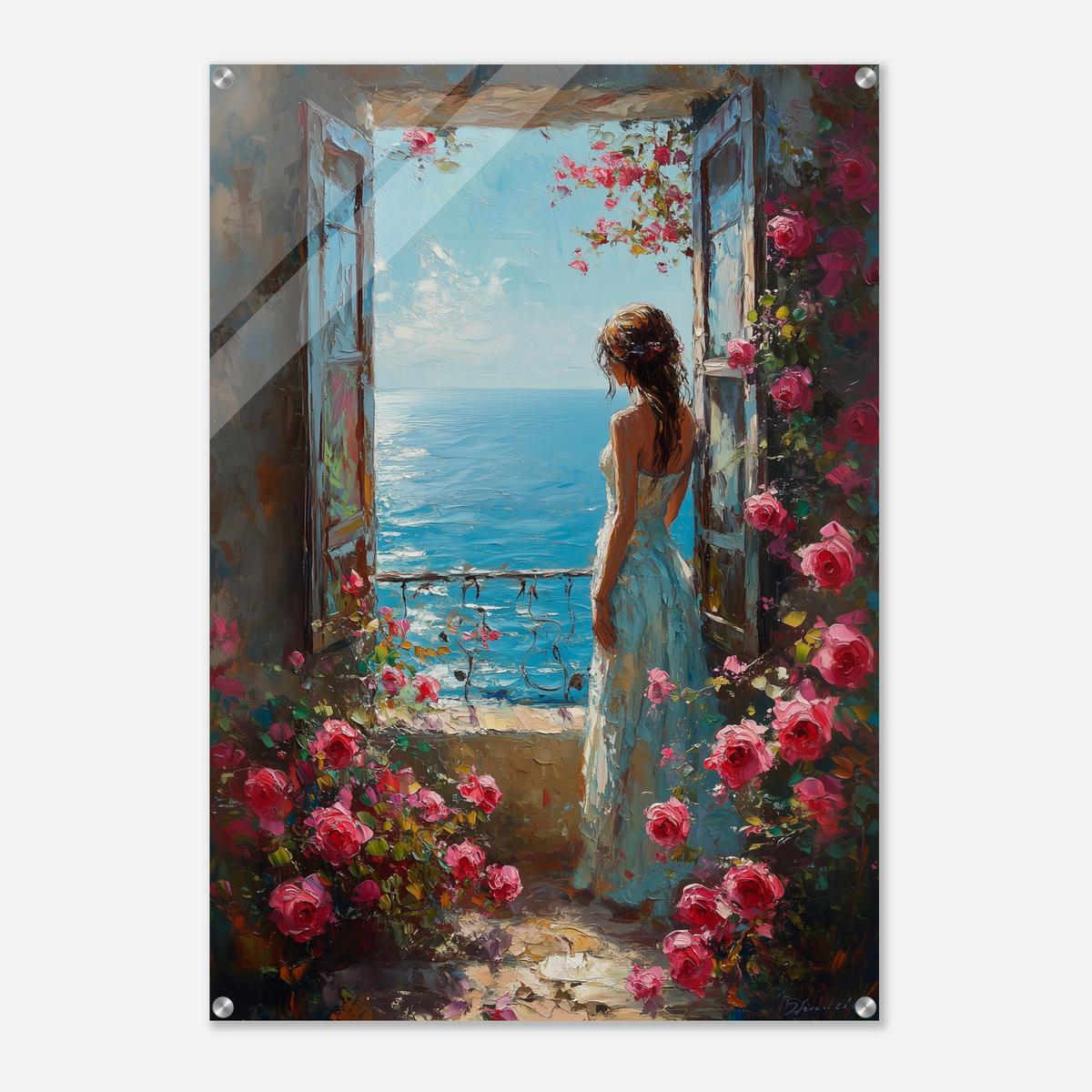 Seaside Rose Dreams | Acrylic Glass-MystBit Store