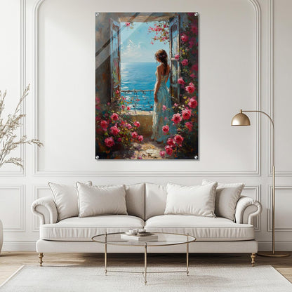 Seaside Rose Dreams | Acrylic Glass-MystBit Store