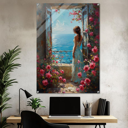 Seaside Rose Dreams | Acrylic Glass-MystBit Store