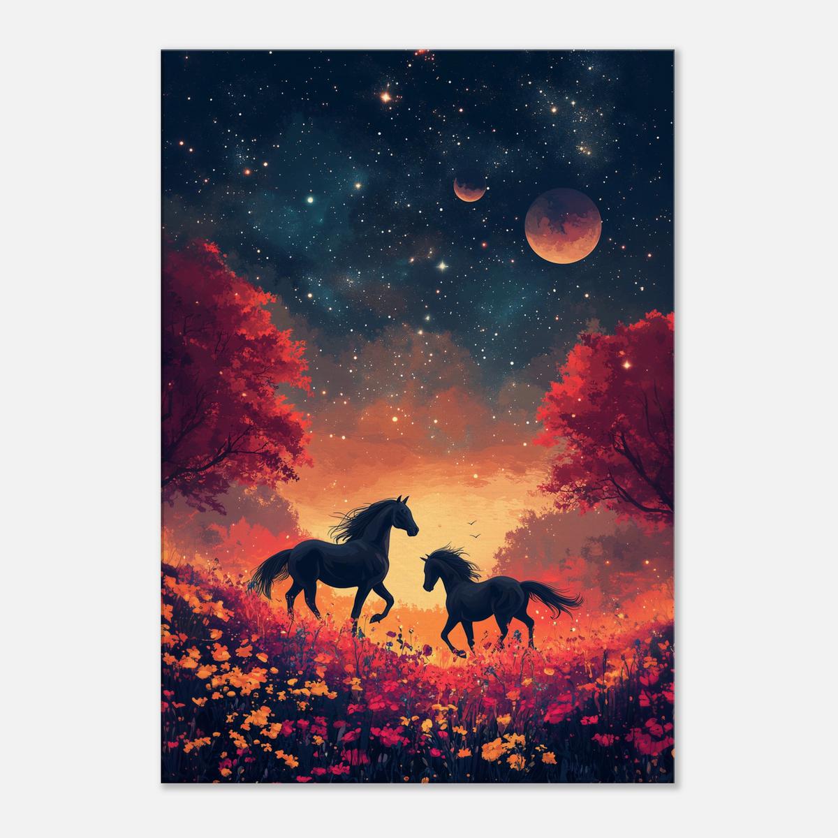 Starlit Meadow Horses | Canvas-MystBit Store