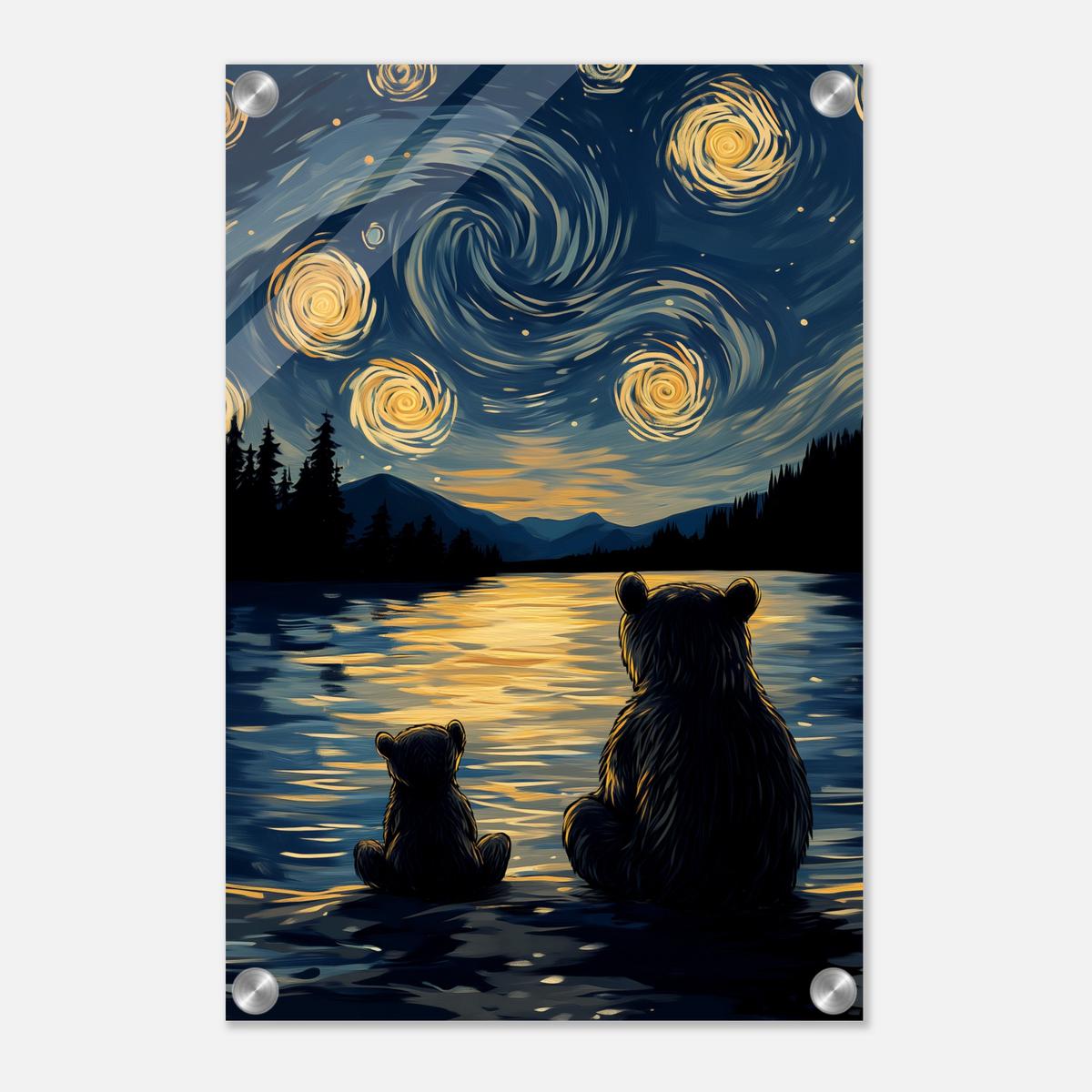 Starry Bear Night | Acrylic Glass-MystBit Store
