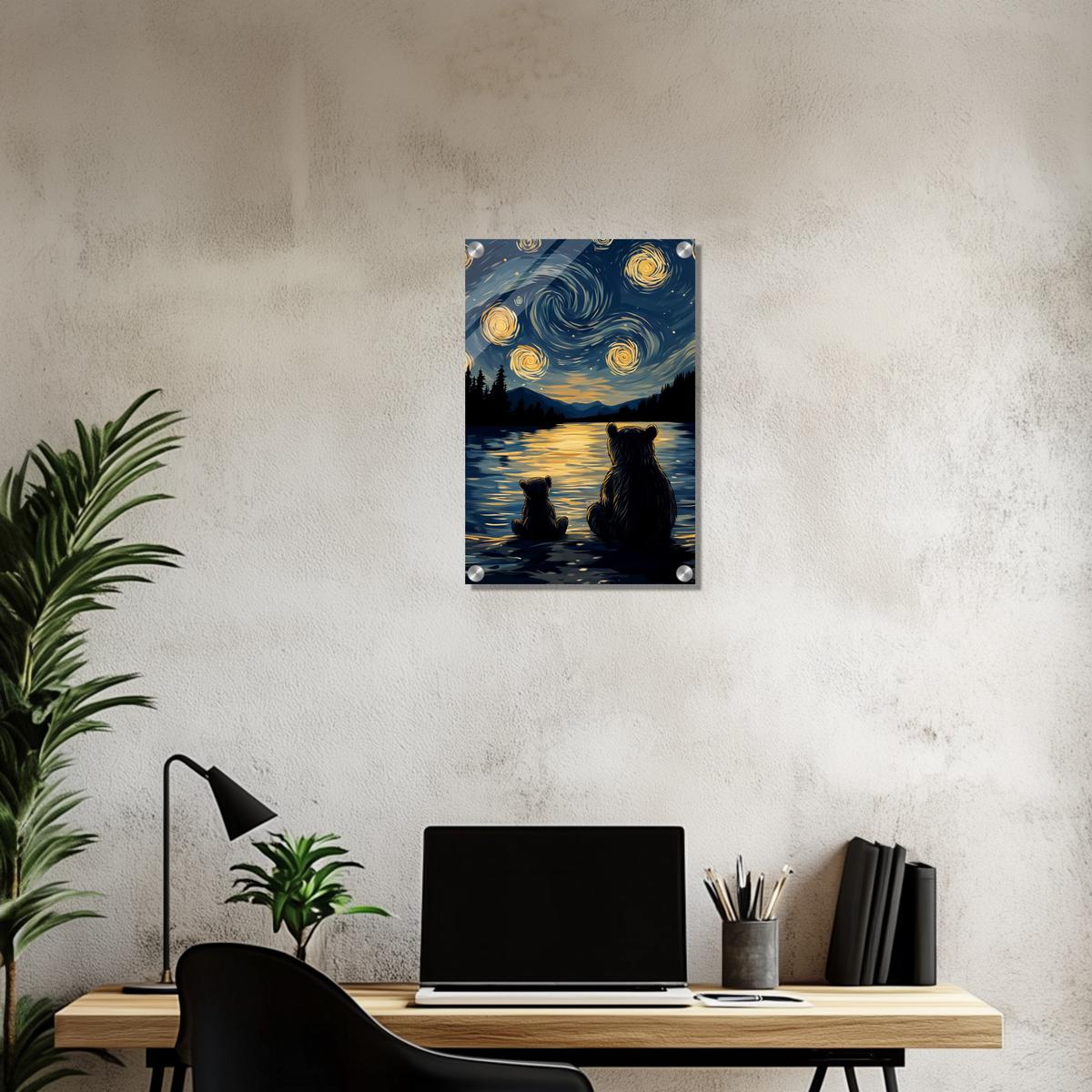 Starry Bear Night | Acrylic Glass-MystBit Store