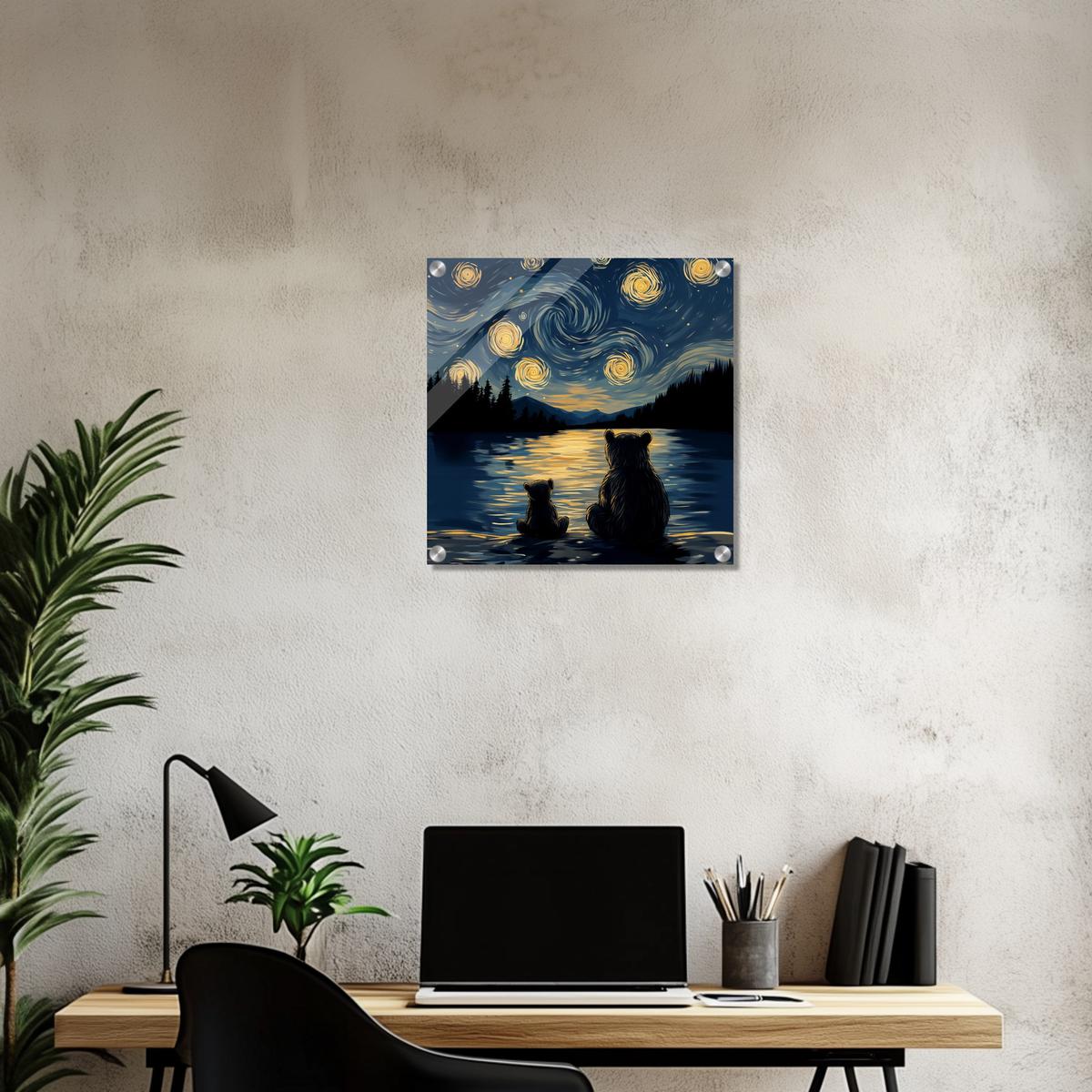 Starry Bear Night | Acrylic Glass-MystBit Store