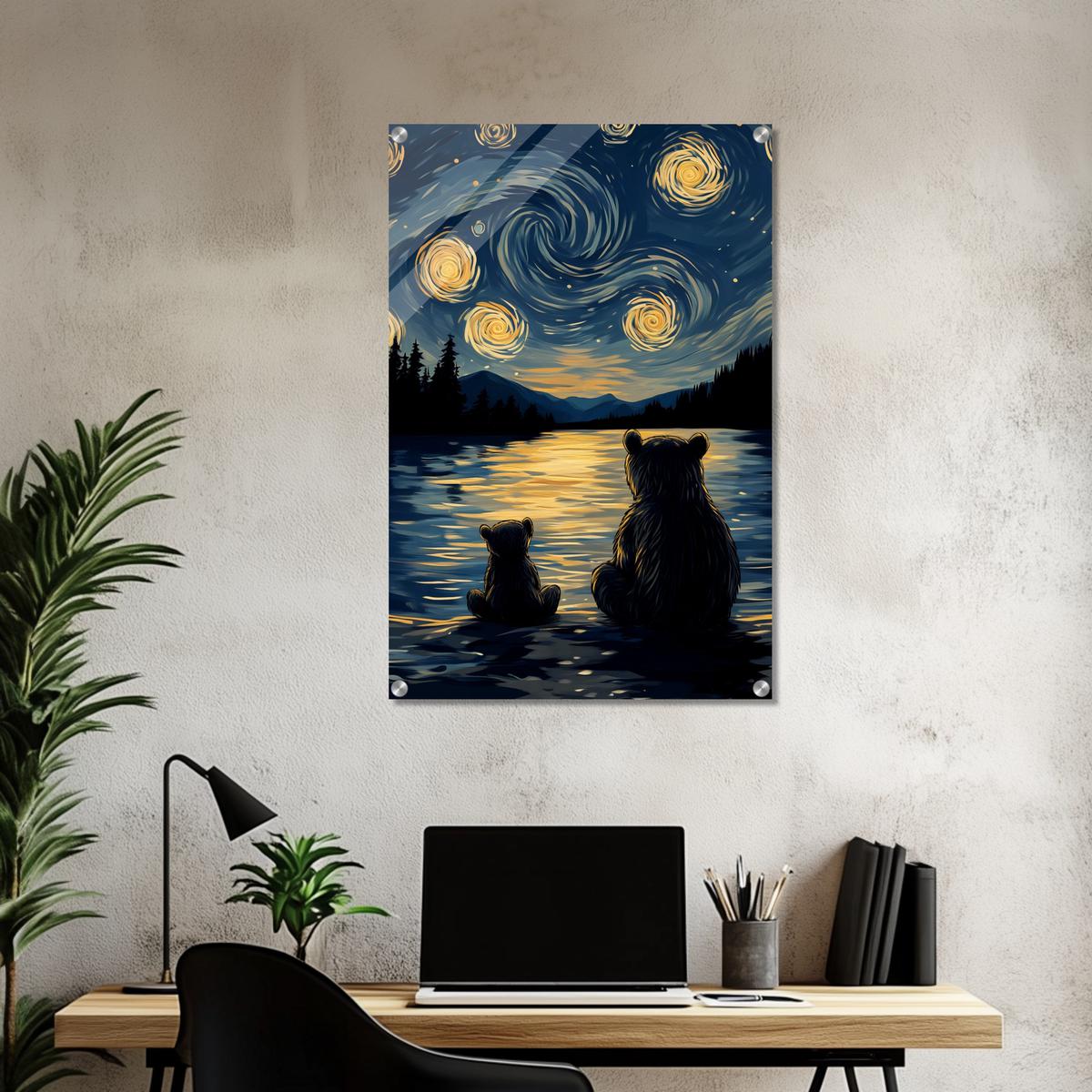 Starry Bear Night | Acrylic Glass-MystBit Store