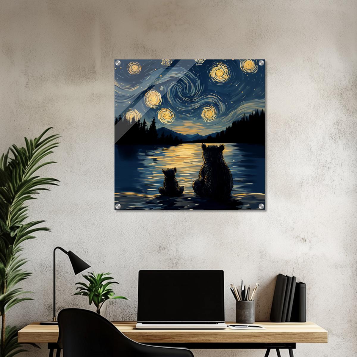 Starry Bear Night | Acrylic Glass-MystBit Store