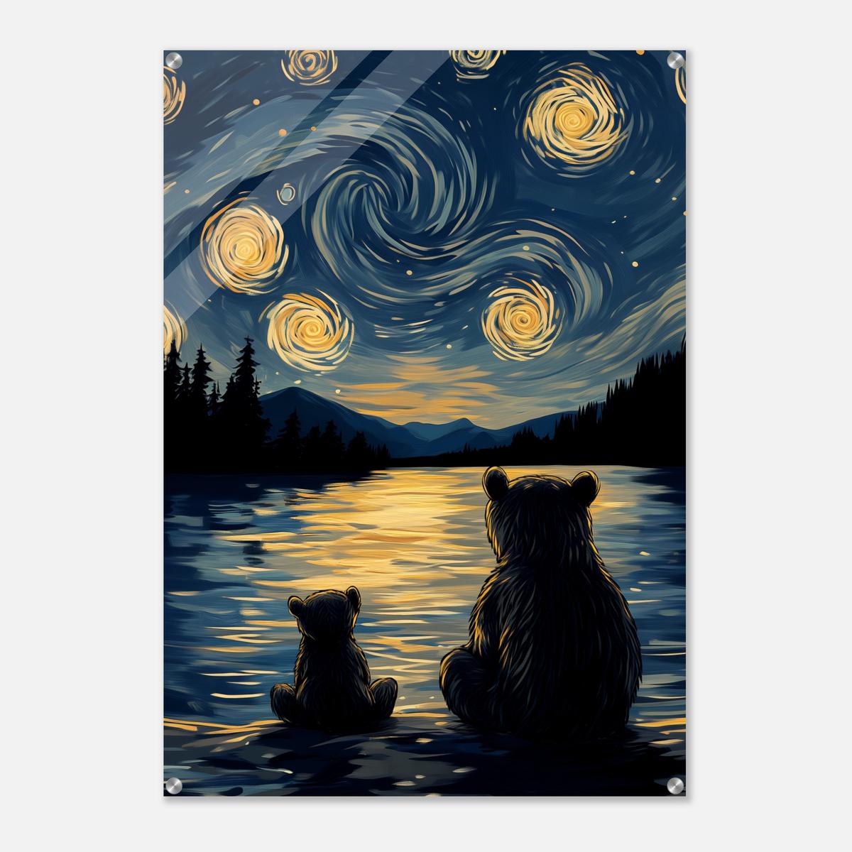 Starry Bear Night | Acrylic Glass-MystBit Store
