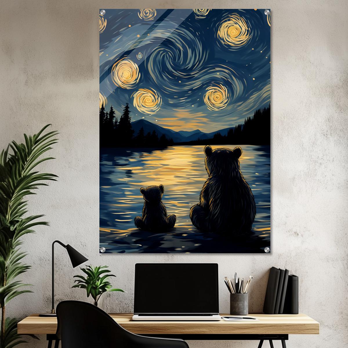 Starry Bear Night | Acrylic Glass-MystBit Store